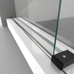 DreamLine Enigma-XO 56-60 in. W x 76 in. H Frameless Clear Glass Sliding Shower Door in Polished Tuxedo