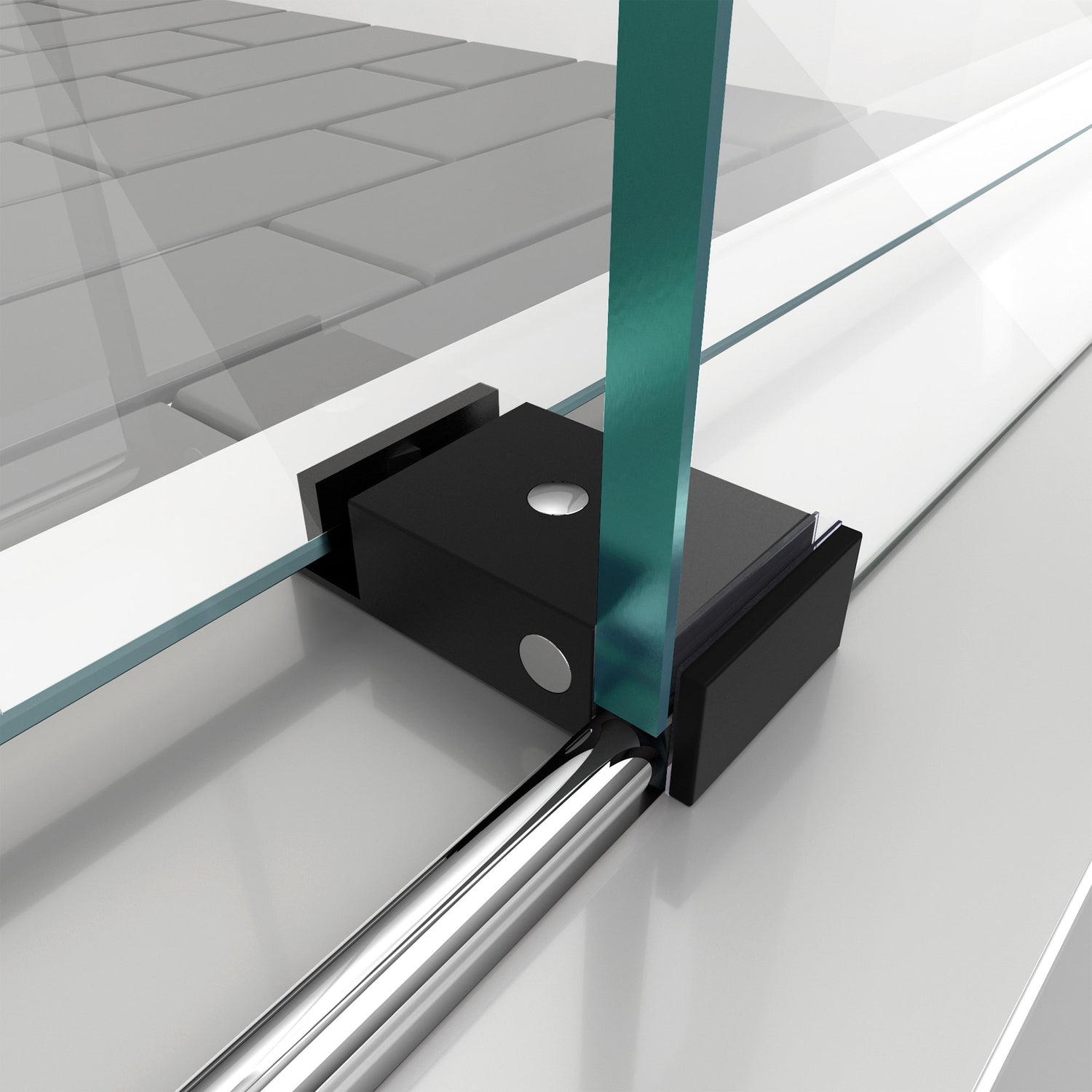 DreamLine Enigma-XT 34 1/2 in. D x 60 3/8 in. W x 76 in. H Fully Frameless Sliding Shower Enclosure in Tuxedo Finish