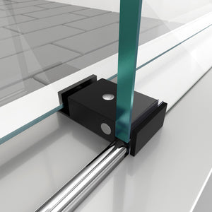 DreamLine Enigma-XT 34 1/2 in. D x 48 3/8 in. W x 76 in. H Fully Frameless Sliding Shower Enclosure in Tuxedo Finish