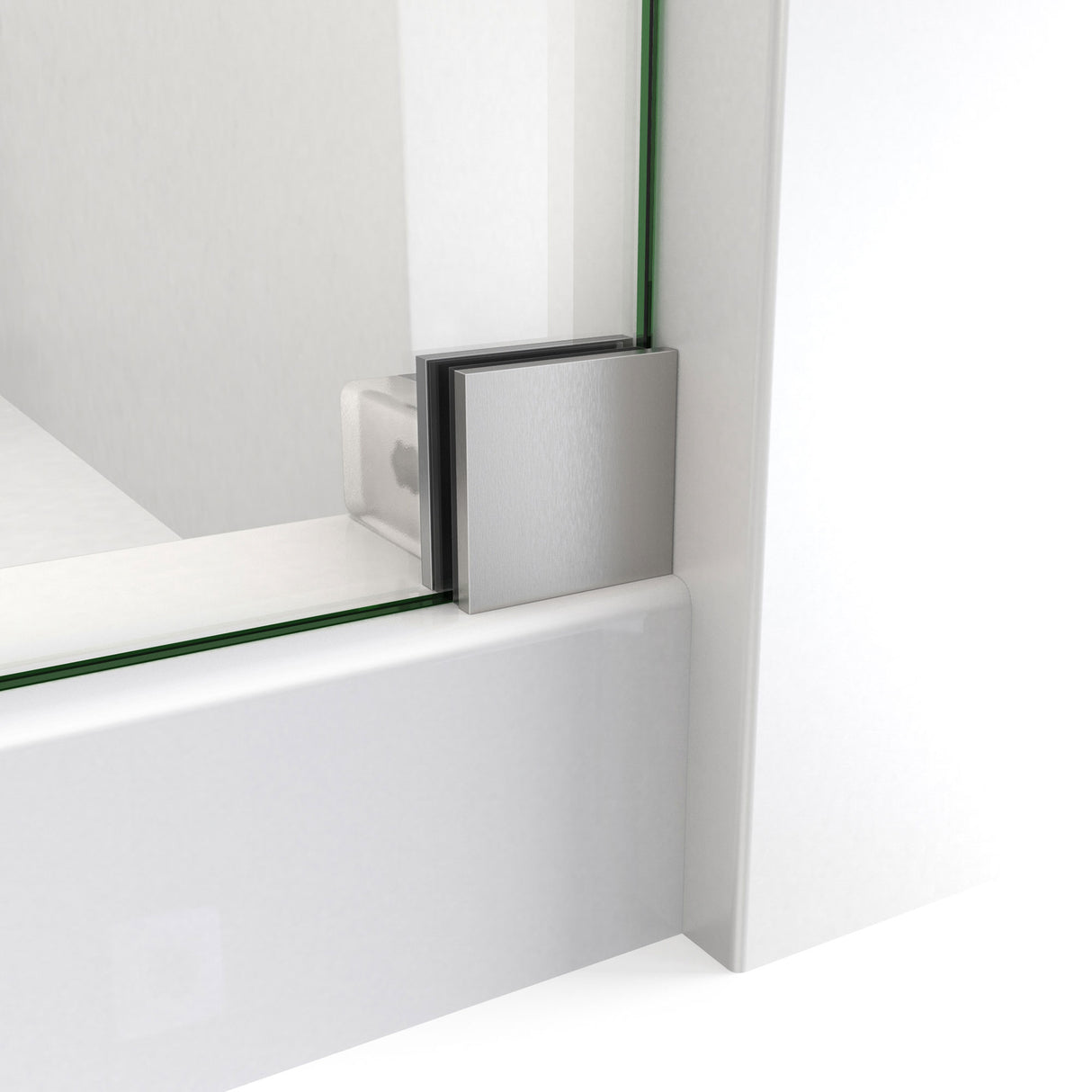 DreamLine Enigma-X 34 1/2 in. D x 48 3/8 in. W x 76 in. H Clear Sliding Shower Enclosure in Brushed Stainless Steel
