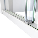 DreamLine Enigma-X 34 1/2 in. D x 72 3/8 in. W x 76 in. H Clear Sliding Shower Enclosure in Brushed Stainless Steel