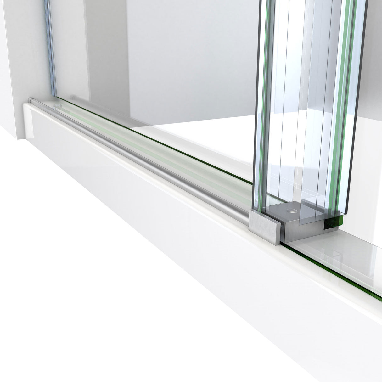 DreamLine Enigma-X 34 1/2 in. D x 48 3/8 in. W x 76 in. H Clear Sliding Shower Enclosure in Brushed Stainless Steel