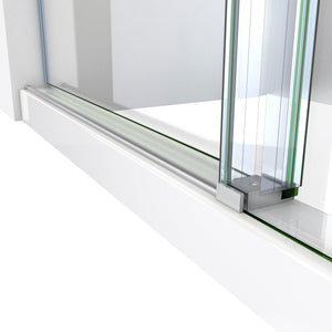 DreamLine Enigma-X 34 1/2 in. D x 48 3/8 in. W x 76 in. H Clear Sliding Shower Enclosure in Brushed Stainless Steel