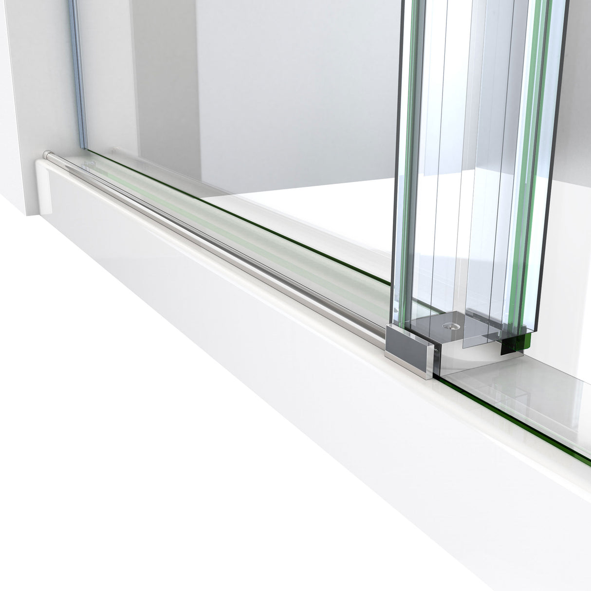 DreamLine Enigma-X 34 1/2 in. D x 72 3/8 in. W x 76 in. H Clear Sliding Shower Enclosure in Polished Stainless Steel