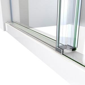 DreamLine Enigma-X 34 1/2 in. D x 72 3/8 in. W x 76 in. H Clear Sliding Shower Enclosure in Polished Stainless Steel