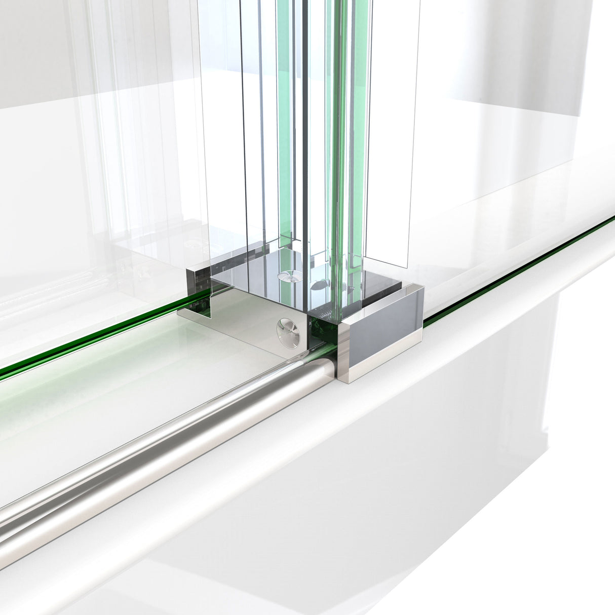 DreamLine Enigma-X 34 1/2 in. D x 72 3/8 in. W x 76 in. H Clear Sliding Shower Enclosure in Polished Stainless Steel