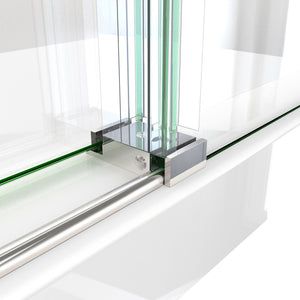 DreamLine Enigma-X 34 1/2 in. D x 72 3/8 in. W x 76 in. H Clear Sliding Shower Enclosure in Polished Stainless Steel