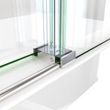 DreamLine Enigma-X 32 1/2 in. D x 72 3/8 in. W x 76 in. H Clear Sliding Shower Enclosure in Polished Stainless Steel