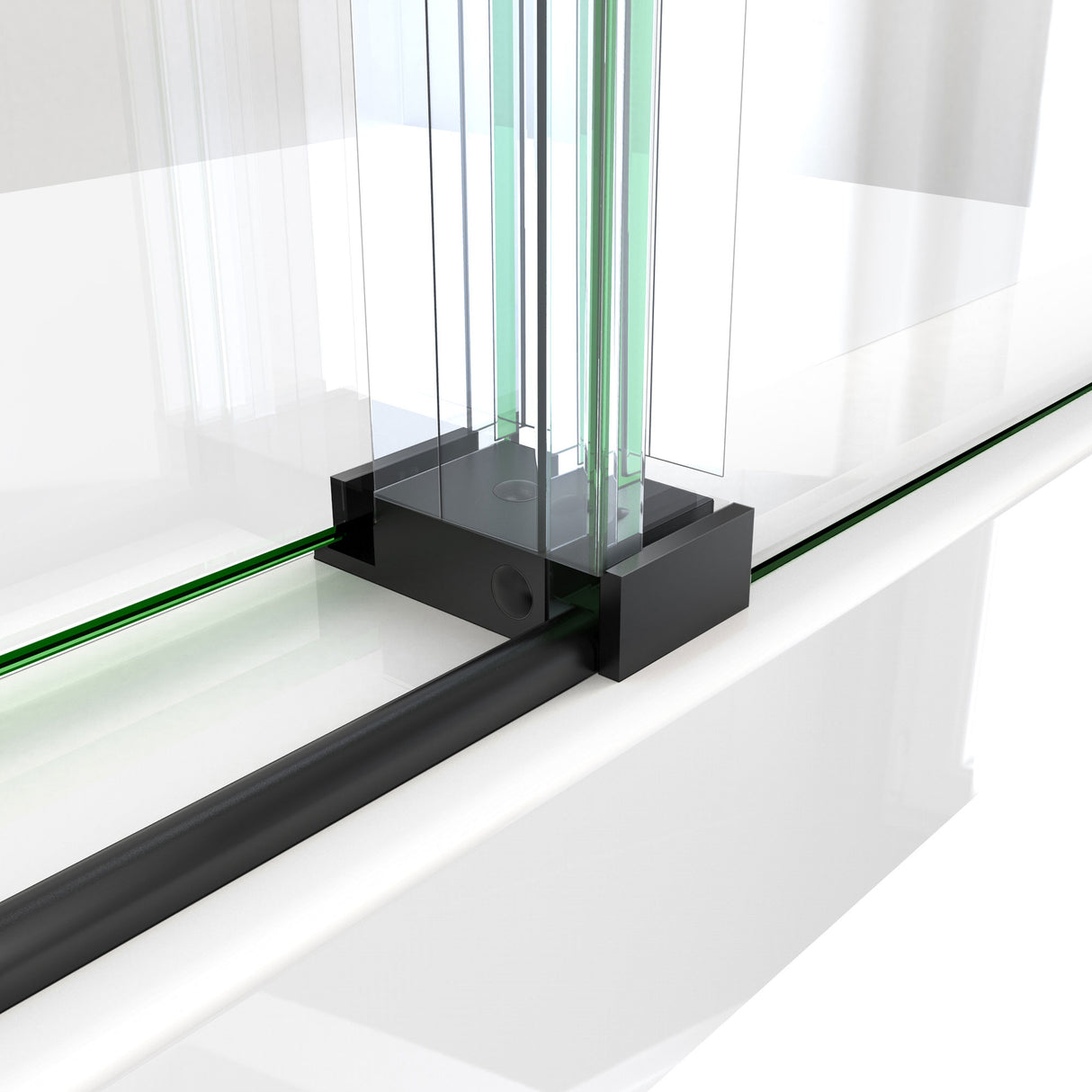 DreamLine Enigma-X 32 1/2 in. D x 60 3/8 in. W x 76 in. H Clear Sliding Shower Enclosure in Satin Black