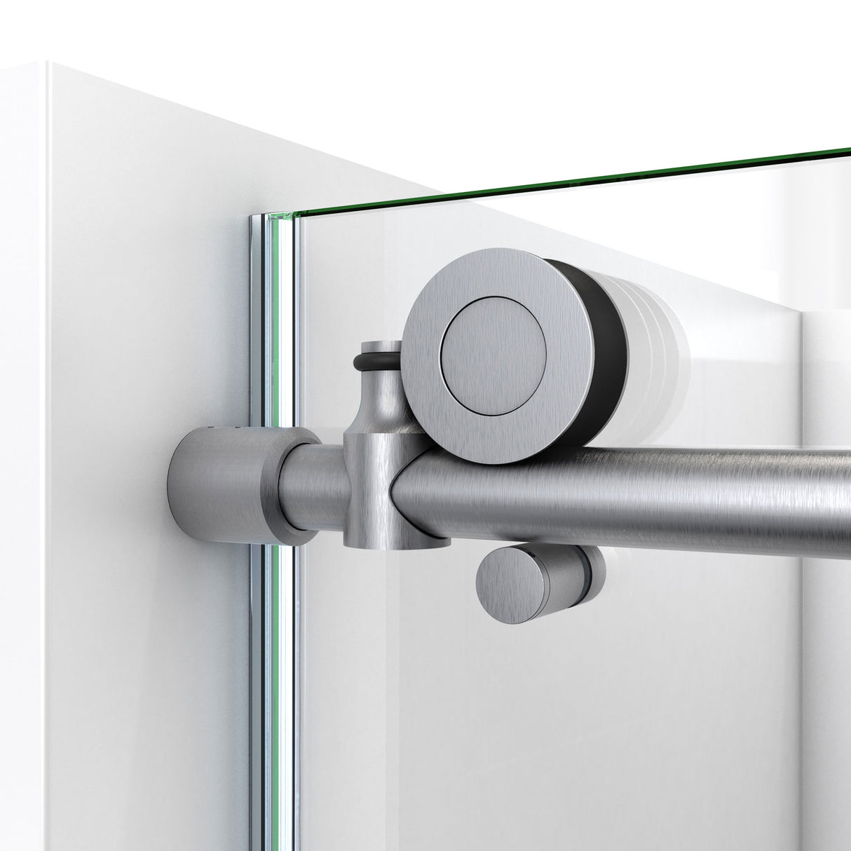 DreamLine Enigma-X 34 1/2 in. D x 48 3/8 in. W x 76 in. H Clear Sliding Shower Enclosure in Brushed Stainless Steel
