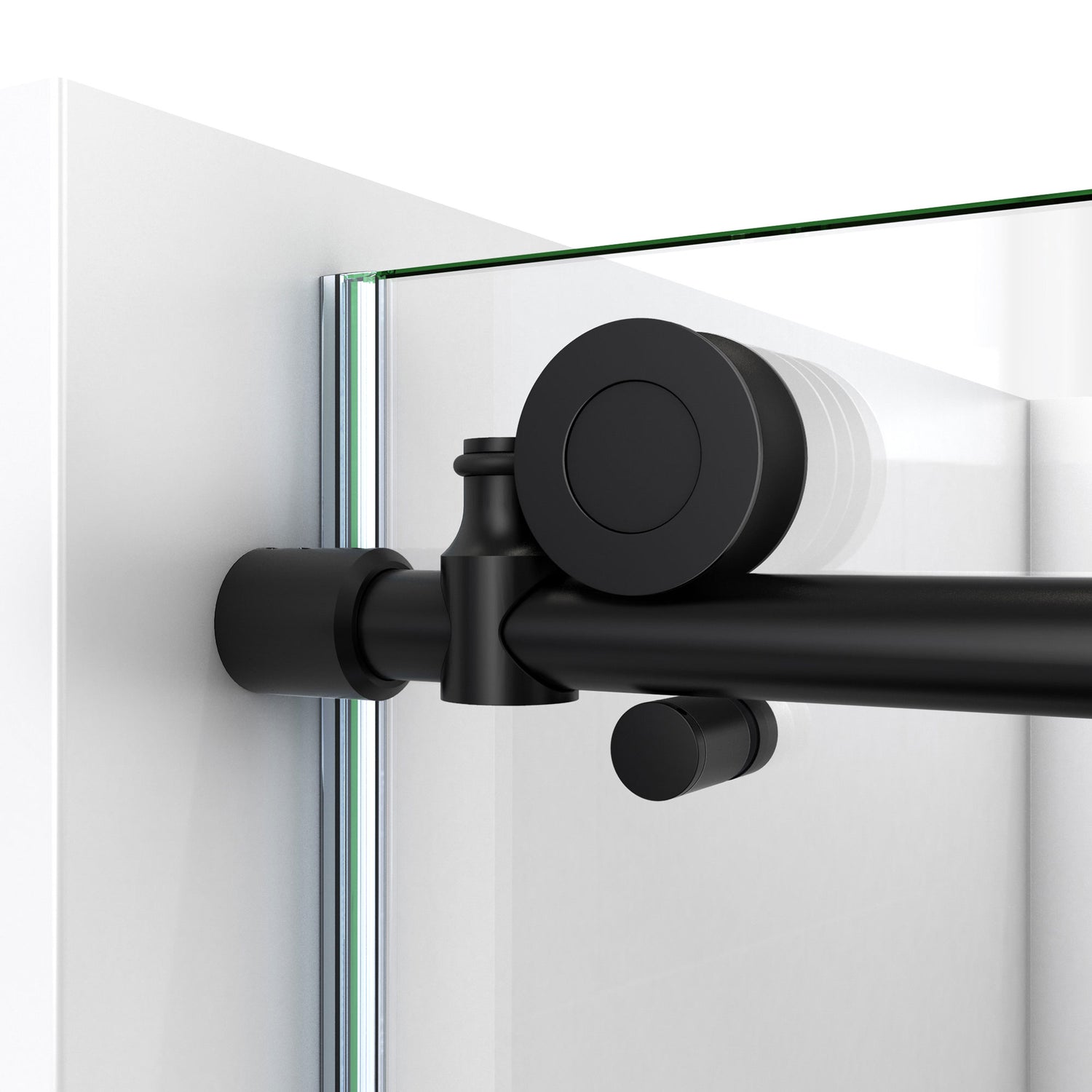 DreamLine Enigma-X 34 1/2 in. D x 72 3/8 in. W x 76 in. H Clear Sliding Shower Enclosure in Satin Black