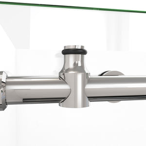 DreamLine Enigma-X 34 1/2 in. D x 72 3/8 in. W x 76 in. H Clear Sliding Shower Enclosure in Polished Stainless Steel