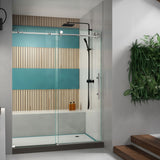 DreamLine Enigma-X 56-60 in. W x 76 in. H Clear Sliding Shower Door in Polished Stainless Steel