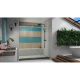 DreamLine Enigma-X 68-72 in. W x 76 in. H Clear Sliding Shower Door in Brushed Stainless Steel