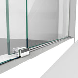 DreamLine Enigma-Z 56-60 in. W x 76 in. H Fully Frameless Sliding Shower Door in Brushed Stainless Steel