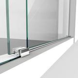DreamLine Enigma-Z 56-60 in. W x 76 in. H Fully Frameless Sliding Shower Door in Polished Stainless Steel