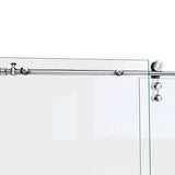 DreamLine Enigma-Z 56-60 in. W x 76 in. H Fully Frameless Sliding Shower Door in Polished Stainless Steel