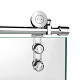 DreamLine Enigma-Z 56-60 in. W x 76 in. H Fully Frameless Sliding Shower Door in Polished Stainless Steel