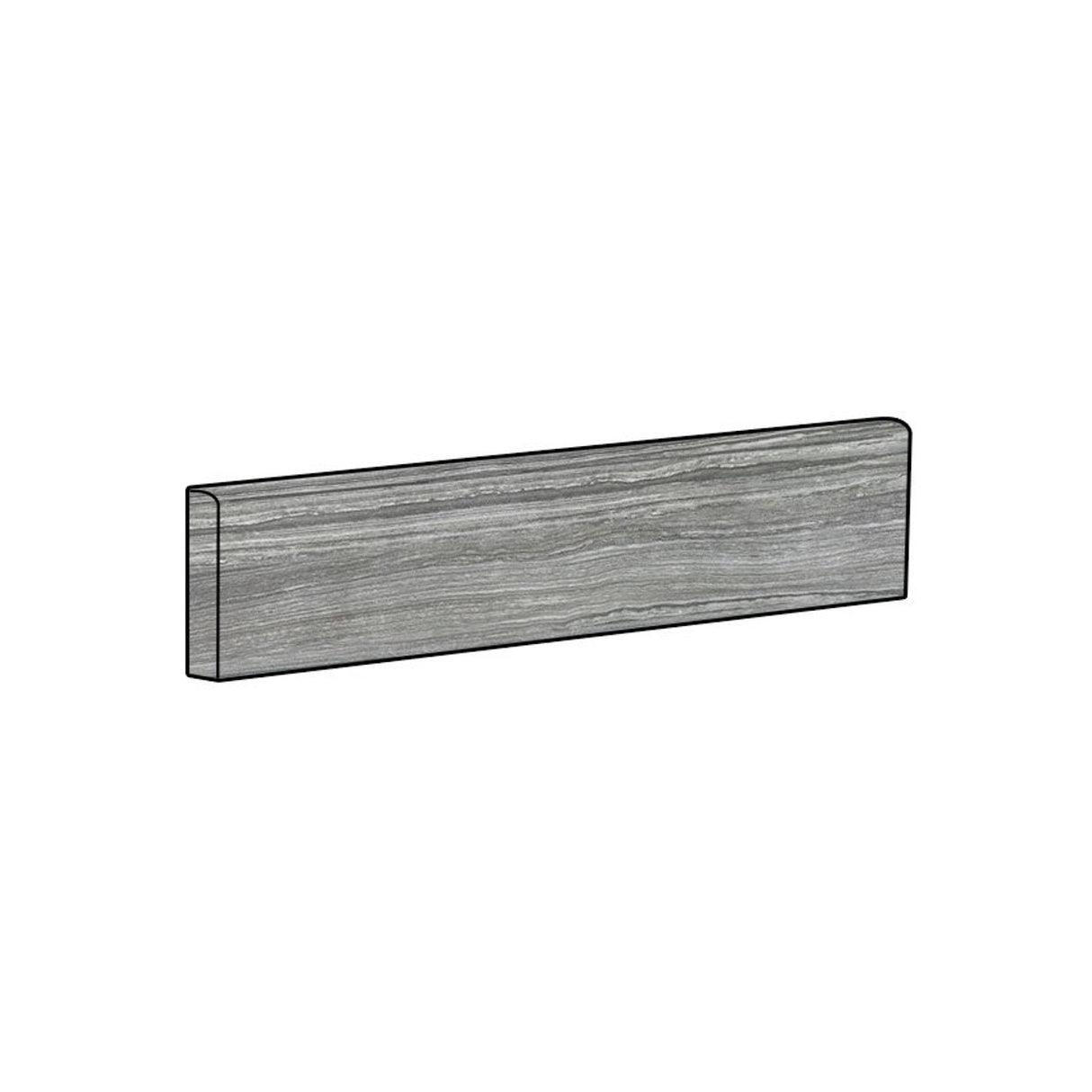 Anatolia Tile 3X12 Bullnose Eramosa Carbon Matte Porcelain Trim 69-940  - premium natural stone mosaic tile from Anatolia Tile, available at PoshHaus showroom in Keene, NH