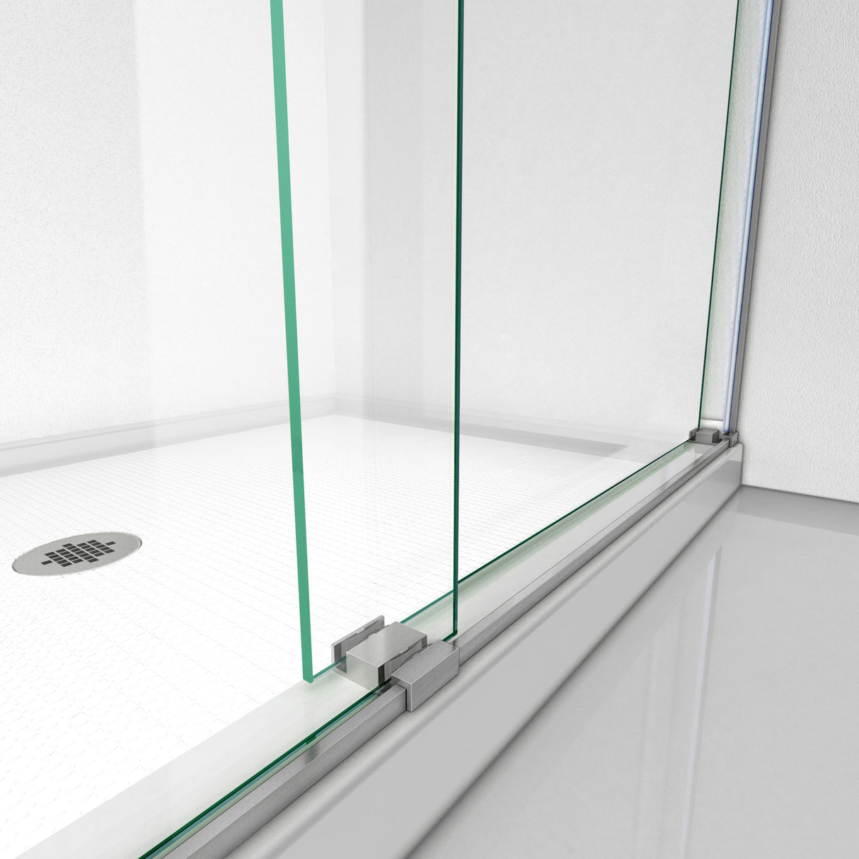 DreamLine Essence 44-48 in. W x 76 in. H Frameless Bypass Shower Door in Brushed Nickel