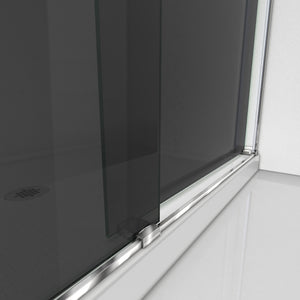 DreamLine Essence 56-60 in. W x 76 in. H Frameless Smoke Gray Glass Bypass Shower Door in Chrome