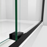 DreamLine Essence-H 56-60 in. W x 76 in. H Semi-Frameless Bypass Shower Door in Satin Black and Gray Glass