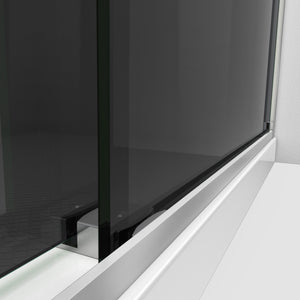 DreamLine Essence-H 44-48 in. W x 76 in. H Semi-Frameless Bypass Shower Door in Brushed Nickel and Gray Glass