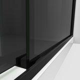 DreamLine Essence-H 56-60 in. W x 76 in. H Semi-Frameless Bypass Shower Door in Satin Black and Gray Glass