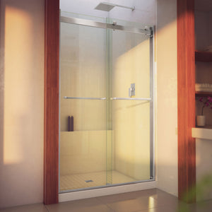 DreamLine Essence-H 44-48 in. W x 76 in. H Semi-Frameless Bypass Shower Door in Brushed Nickel