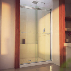 DreamLine Essence-H 44-48 in. W x 76 in. H Semi-Frameless Bypass Shower Door in Brushed Nickel