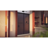 DreamLine Essence-H 44-48 in. W x 76 in. H Semi-Frameless Bypass Shower Door in Satin Black and Gray Glass
