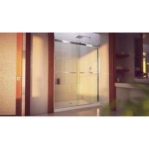 DreamLine Essence-H 56-60 in. W x 76 in. H Semi-Frameless Bypass Shower Door in Chrome
