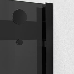DreamLine Essence-H 56-60 in. W x 76 in. H Semi-Frameless Bypass Shower Door in Satin Black and Gray Glass
