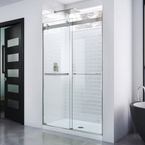 DreamLine Essence 44-48 in. W x 76 in. H Frameless Bypass Shower Door in Brushed Nickel
