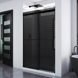 DreamLine Essence 44-48 in. W x 76 in. H Frameless Smoke Gray Glass Bypass Shower Door in Satin Black