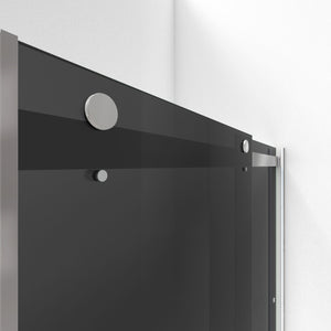 DreamLine Essence 56-60 in. W x 76 in. H Frameless Smoke Gray Glass Bypass Shower Door in Brushed Nickel