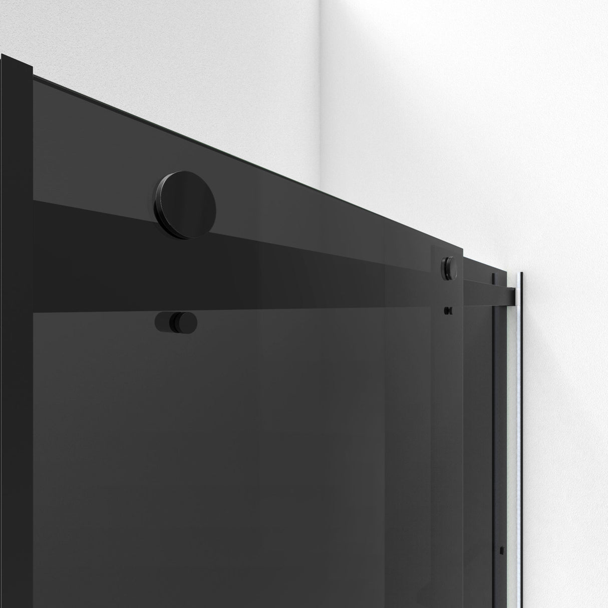 DreamLine Essence 44-48 in. W x 76 in. H Frameless Smoke Gray Glass Bypass Shower Door in Satin Black