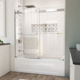 DreamLine Essence 56-60 in. W x 60 in. H Frameless Bypass Tub Door in Chrome