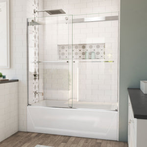DreamLine Essence 56-60 in. W x 60 in. H Frameless Bypass Tub Door in Chrome