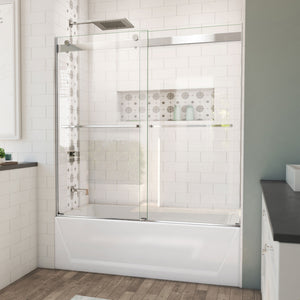 DreamLine Essence 56-60 in. W x 60 in. H Frameless Bypass Tub Door in Chrome