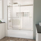 DreamLine Essence 56-60 in. W x 60 in. H Frameless Bypass Tub Door in Brushed Nickel