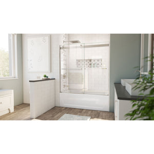 DreamLine Essence 56-60 in. W x 60 in. H Frameless Bypass Tub Door in Brushed Nickel