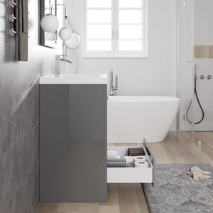 Lugano 30 in. Gray Single Sink Bath Vanity with Acrylic Top and Integrated Sink