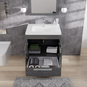 Lugano 30 in. Gray Single Sink Bath Vanity with Acrylic Top and Integrated Sink