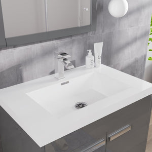 Lugano 30 in. Gray Single Sink Bath Vanity with Acrylic Top and Integrated Sink