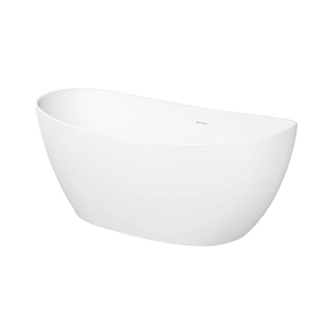 Extra wide stone resin soaking tub with double slipper design
