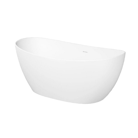 Extra wide stone resin soaking tub with double slipper design