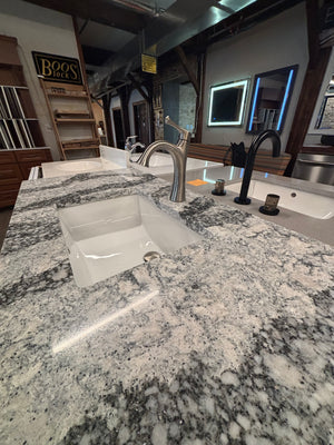 49 Cabtec Bathroom Vanity w/ Seagrove Quartz Cambria Top and Kohler Faucet