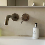 Artos Opera In-Wall Single Handle Bathroom Faucet with Extended Spout Satin Brass – Lifestyle
