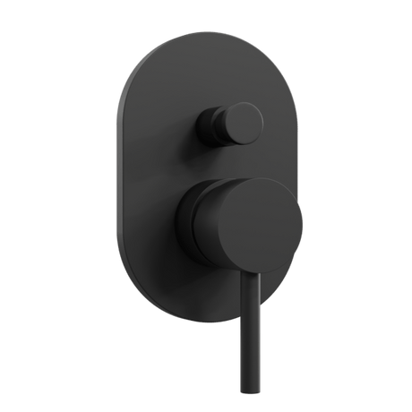 Artos Round Pressure Balance Mixer with Push Button Diverter Trim Kit in Matte Black – F903-7TKBK